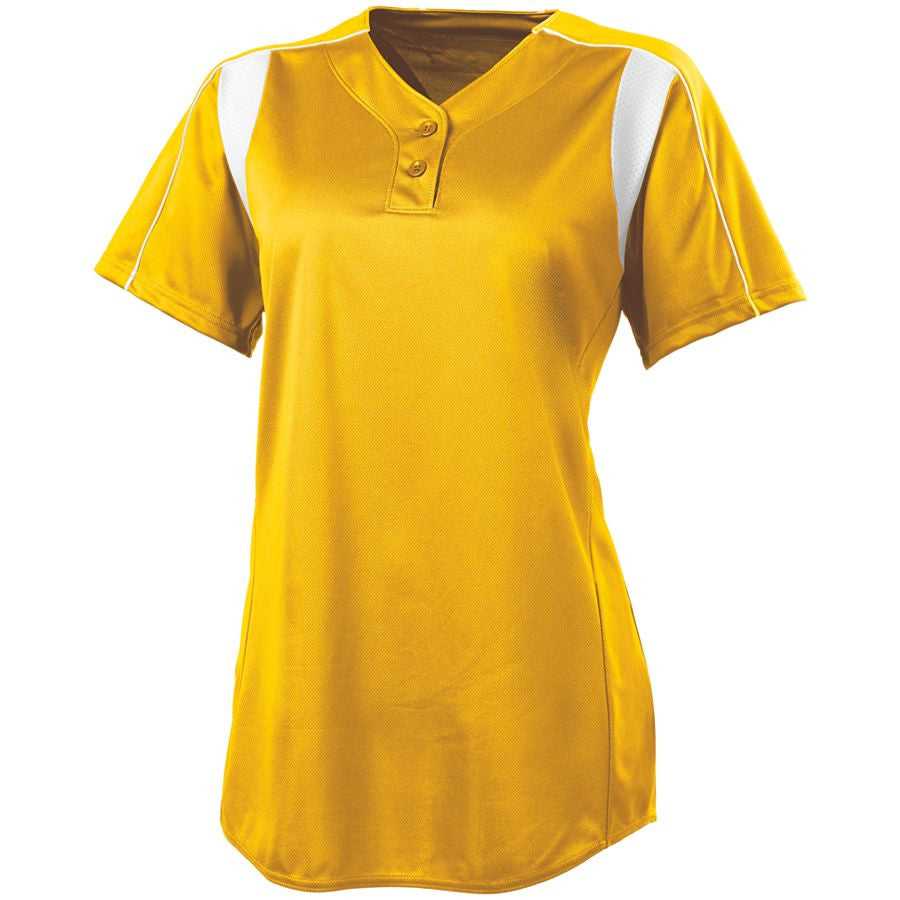 High Five 312192 Womens Double Play Softball Jersey - Athletic Gold Wh - HIT a Double