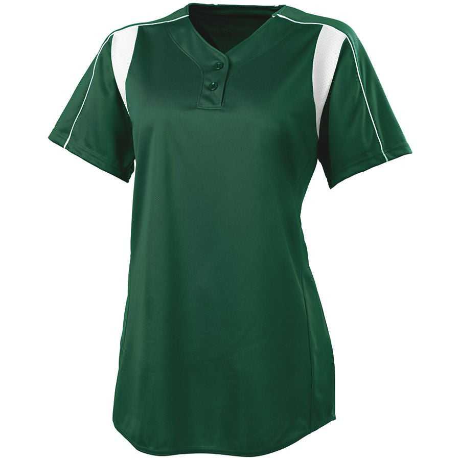 High Five 312192 Womens Double Play Softball Jersey - Forest White - HIT a Double