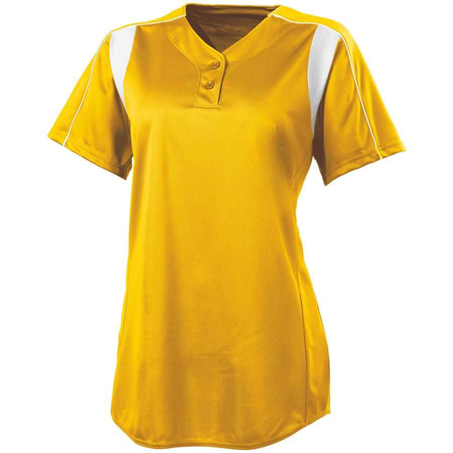 High Five 312193 Girls Double Play Softball Jersey - Athletic Gold White - HIT a Double