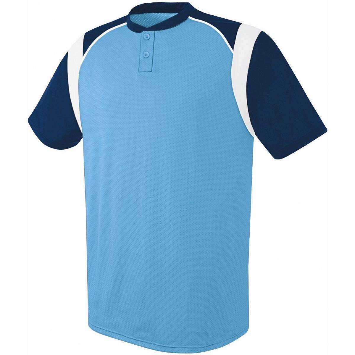 High Five 312200 Adult Wildcard 2 Button Jersey - Columbia Blue Ny Wh - HIT a Double