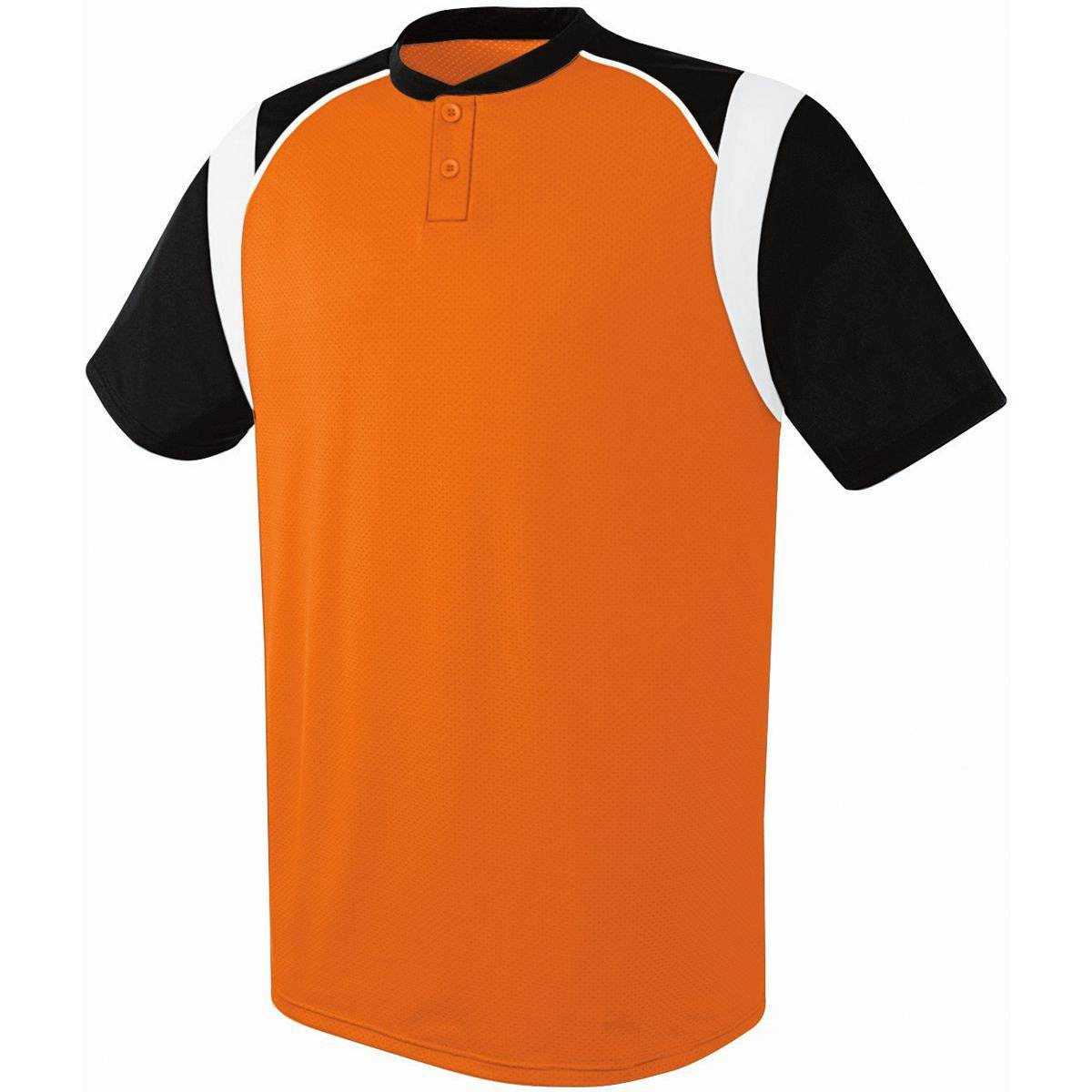 High Five 312200 Adult Wildcard 2 Button Jersey - Orange Black White - HIT a Double