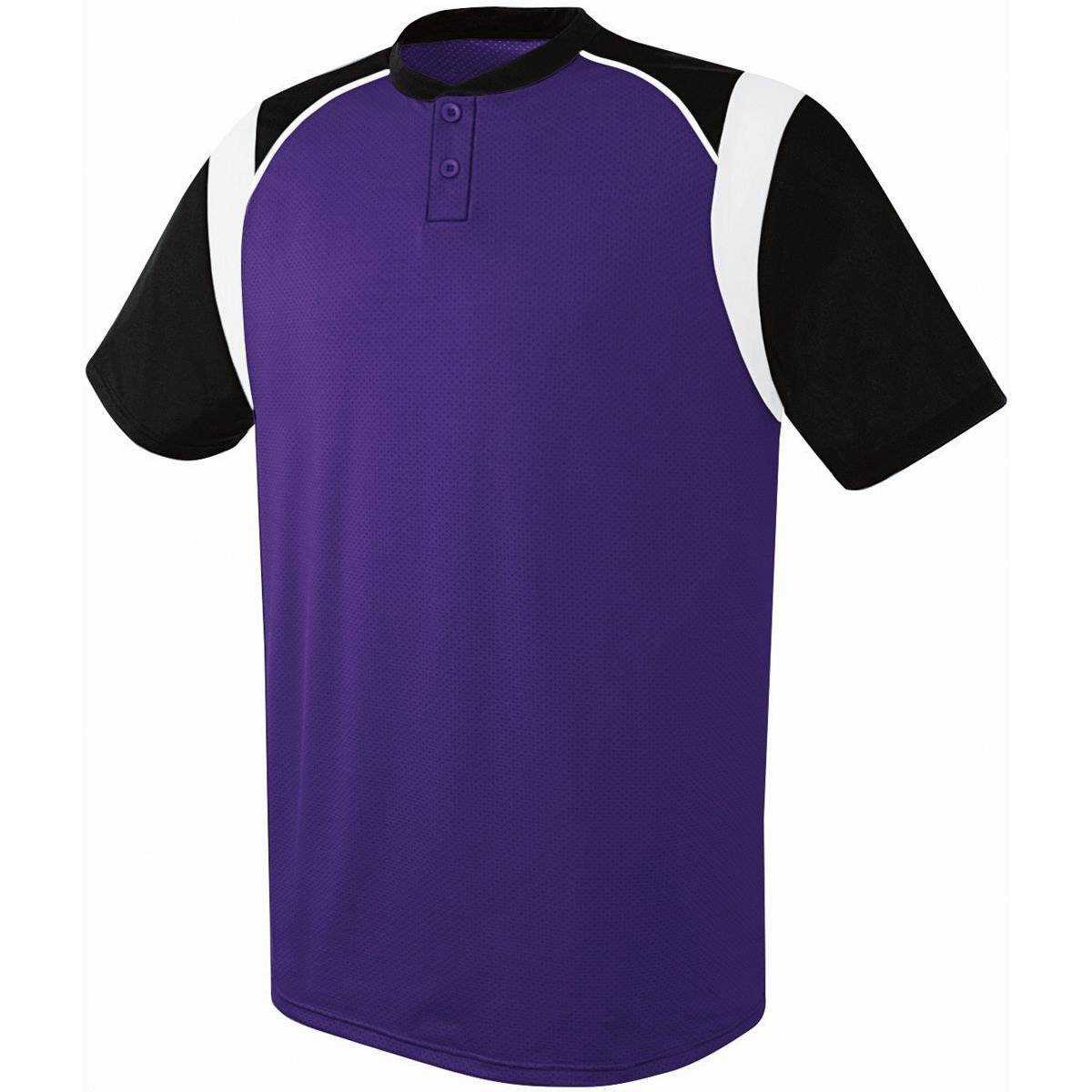 High Five 312200 Adult Wildcard 2 Button Jersey - Purple Black White - HIT a Double