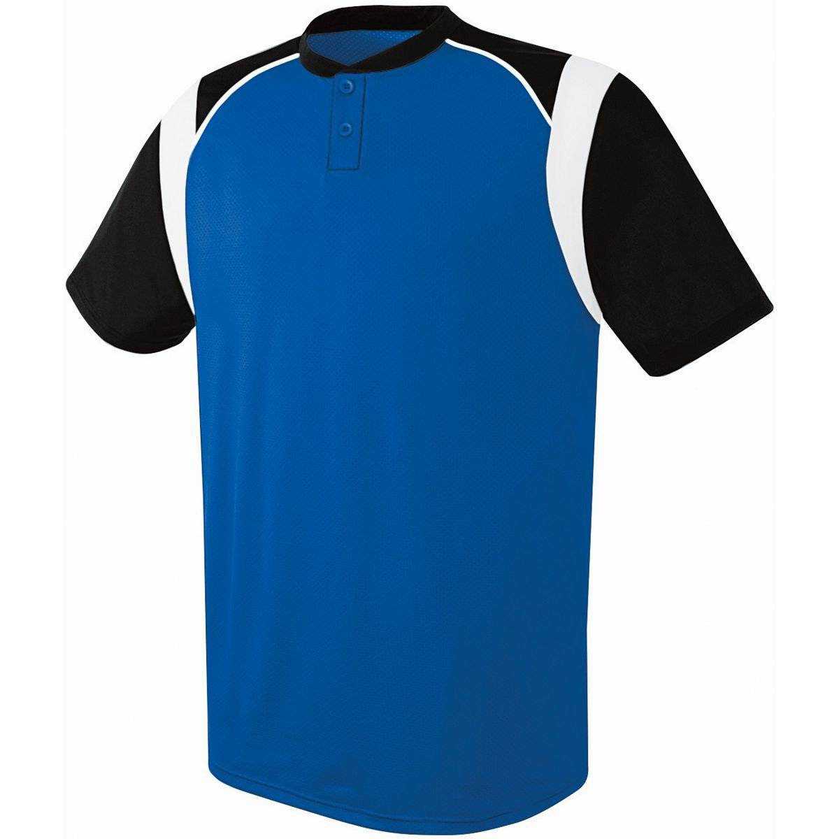 High Five 312200 Adult Wildcard 2 Button Jersey - Royal Black White - HIT a Double
