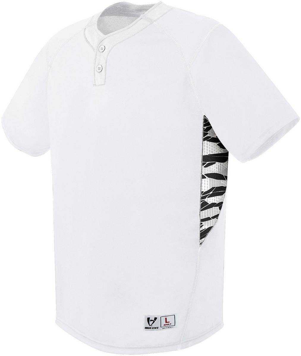 High Five 312230 Adult Bandit Print Insert Jersey - White White Print - HIT a Double