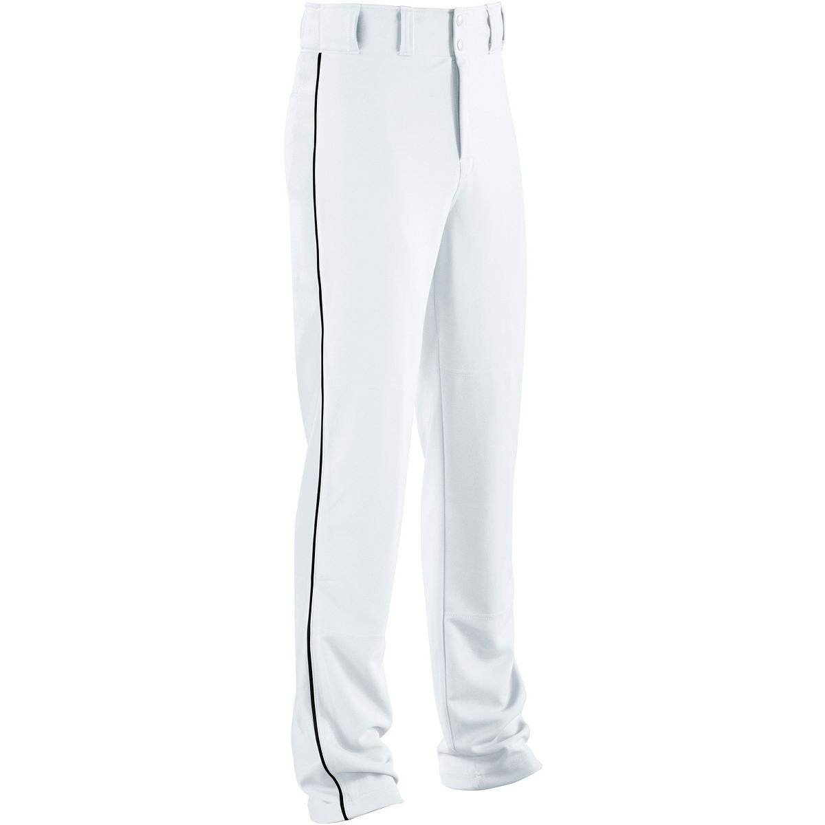 High Five 315050 Piped Classic Double Knit Baseball Pant Adult - Wh Bk - HIT a Double