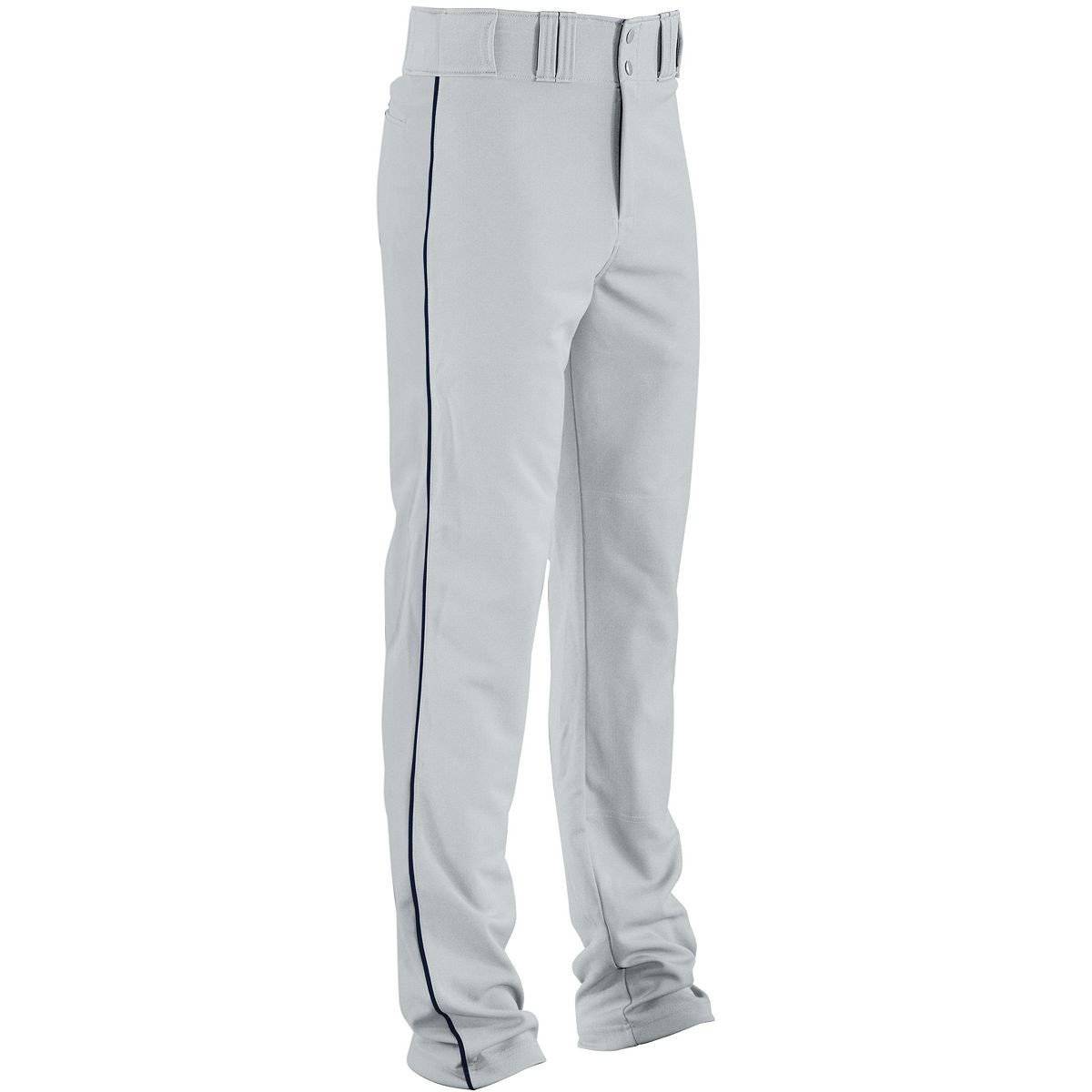 High Five 315080 Piped Double Knit Baseball Pant Adult - Silver Navy - HIT a Double