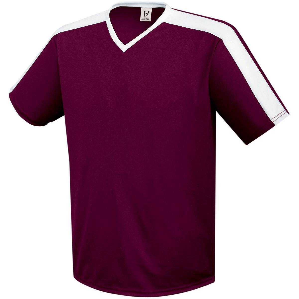 High Five 322730 Genesis Jersey Adult - Maroon White - HIT a Double