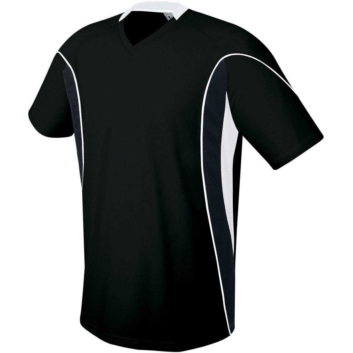 High Five 322740 Helix Soccer Jersey Adult - Black Black White - HIT a Double