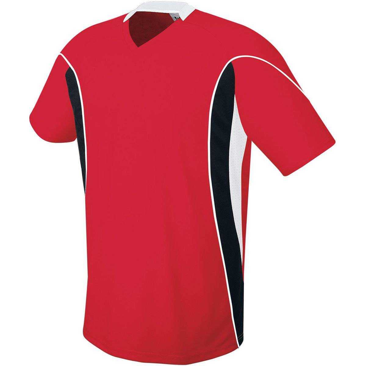 High Five 322740 Helix Soccer Jersey Adult - Scarlet Black White - HIT a Double