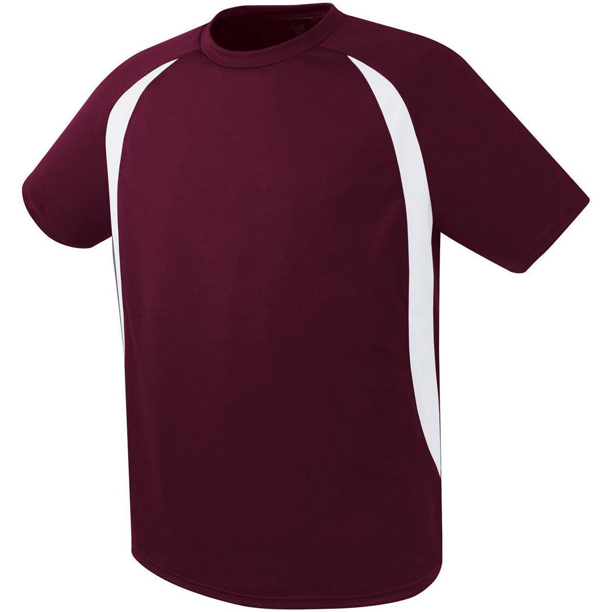 High Five 322780 Liberty Soccer Jersey Adult - Maroon White - HIT a Double