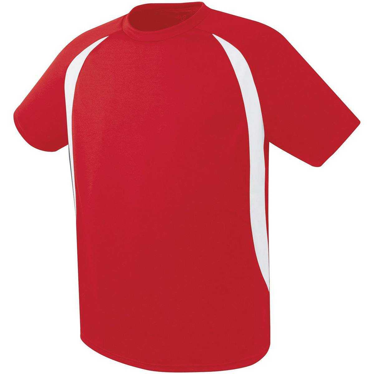 High Five 322780 Liberty Soccer Jersey Adult - Scarlet White - HIT a Double