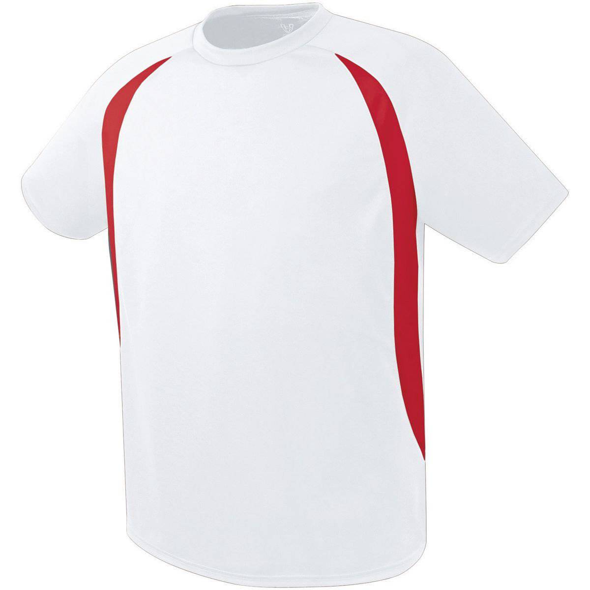High Five 322780 Liberty Soccer Jersey Adult - White Scarlet - HIT a Double