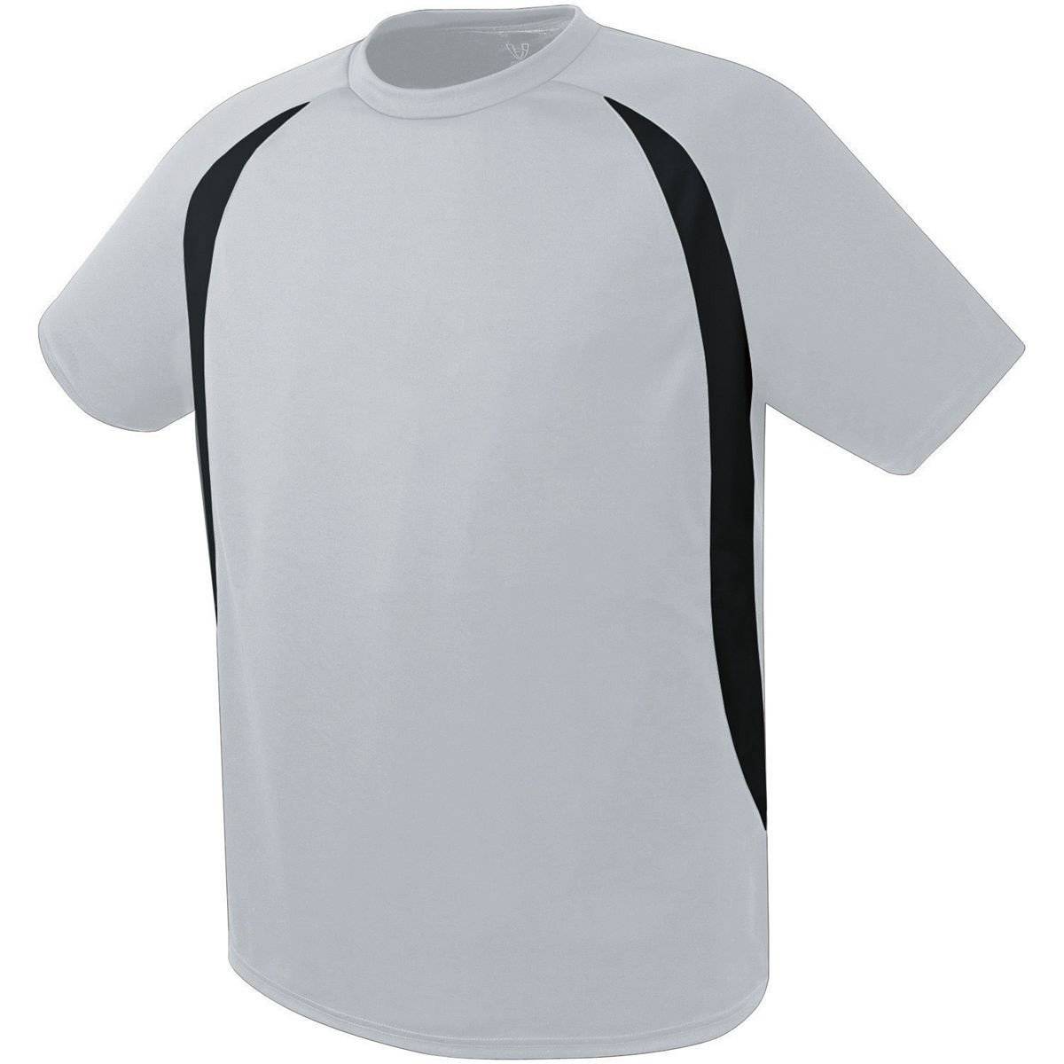 High Five 322781 Liberty Soccer Jersey Youth - Silver Gray Black - HIT a Double