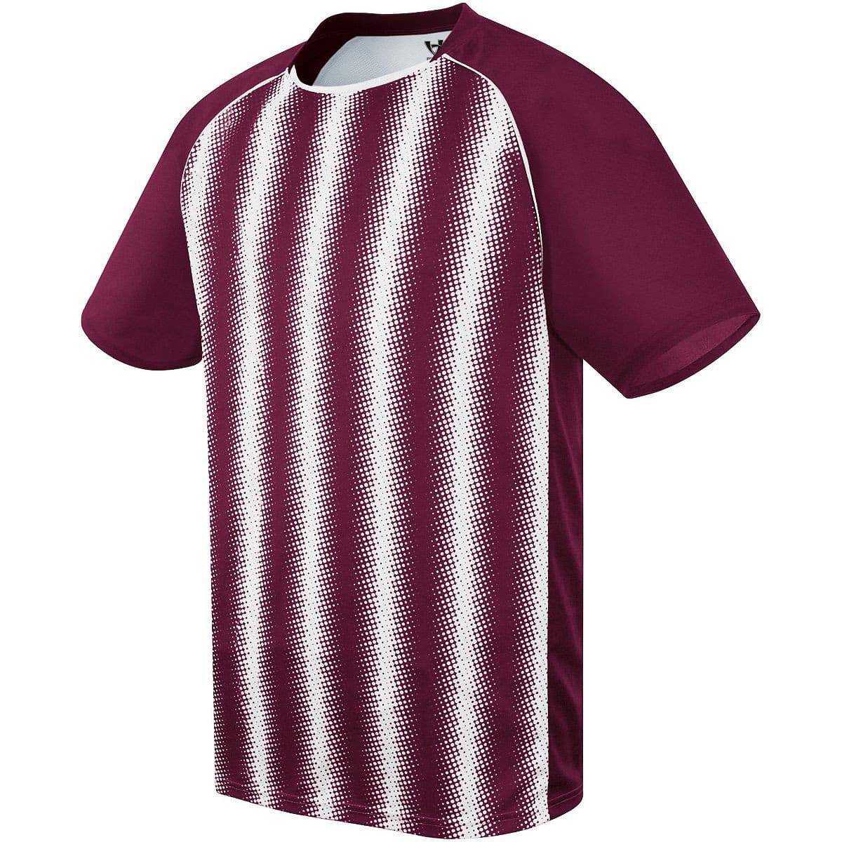 High Five 322841 Youth Short Sleeve Prism - Maroon White - HIT a Double