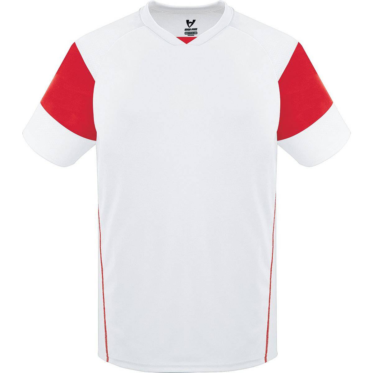 High Five 322860 Adult Mundo Jersey - White Scarlet White - HIT a Double