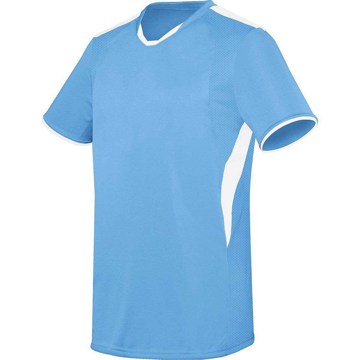 High Five 322890 Adult Globe Jersey - Columbia Blue White - HIT a Double