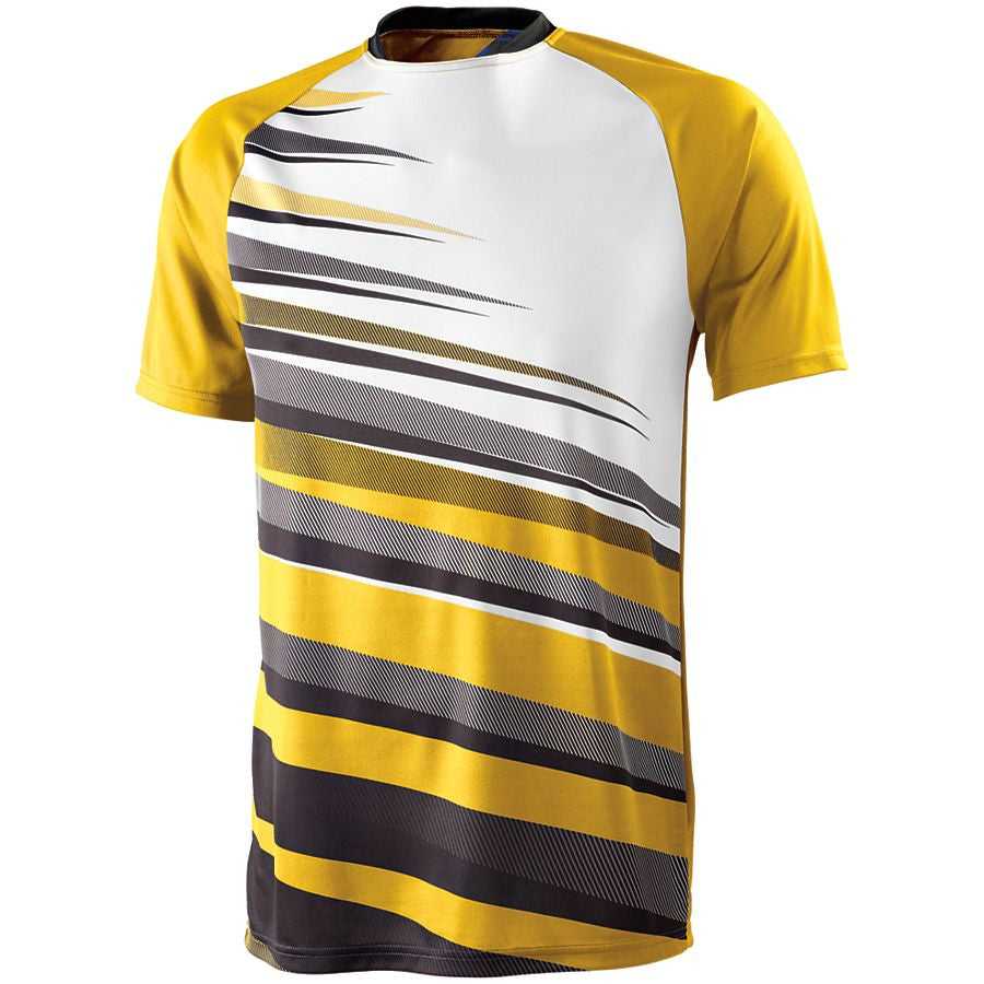 High Five 322910 Adult Galactic Jersey - Athletic Gold Black White - HIT a Double