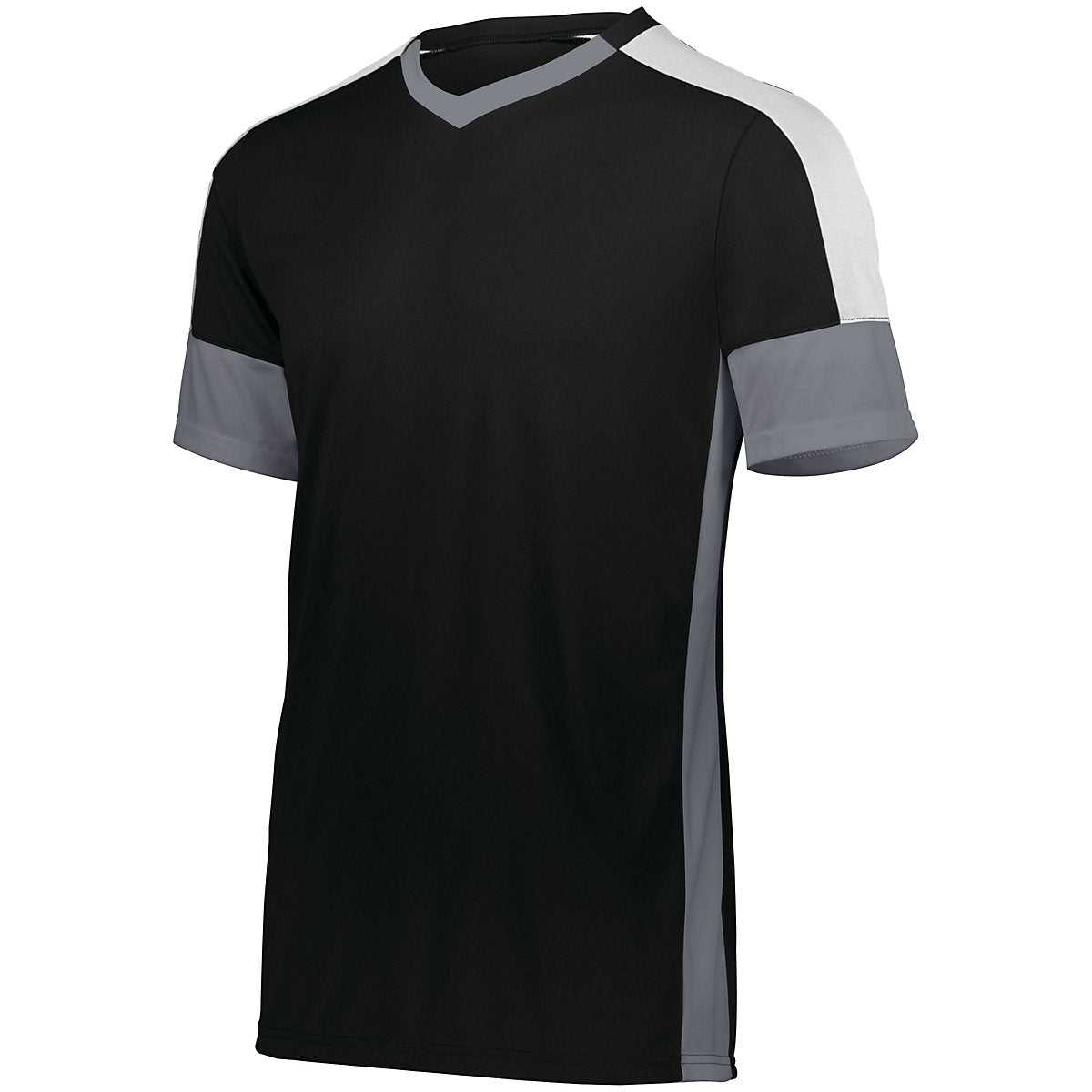High Five 322931 Youth Wembley Soccer Jersey - Black Graphite White - HIT a Double