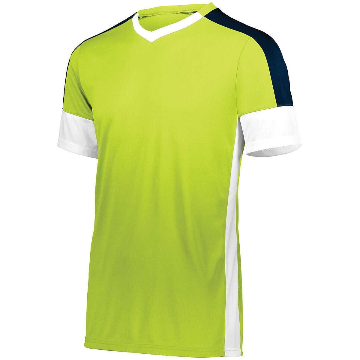 High Five 322931 Youth Wembley Soccer Jersey - Lime White Navy - HIT a Double