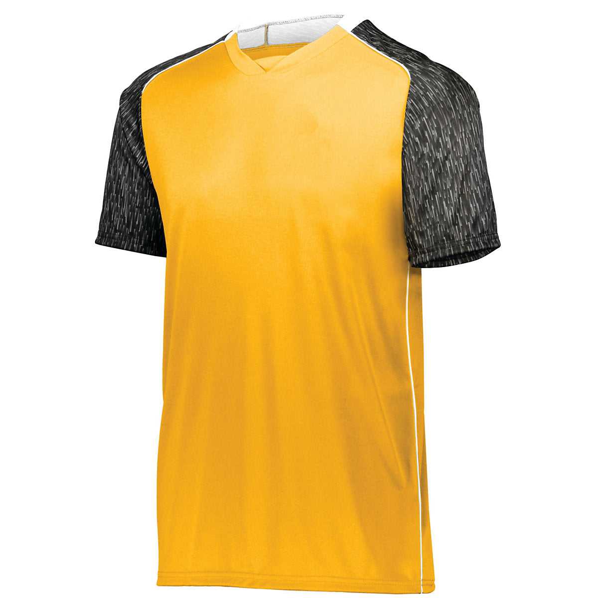 High Five 322940 Hawthorn Soccer Jersey - Athletic Gold Black Print Wh