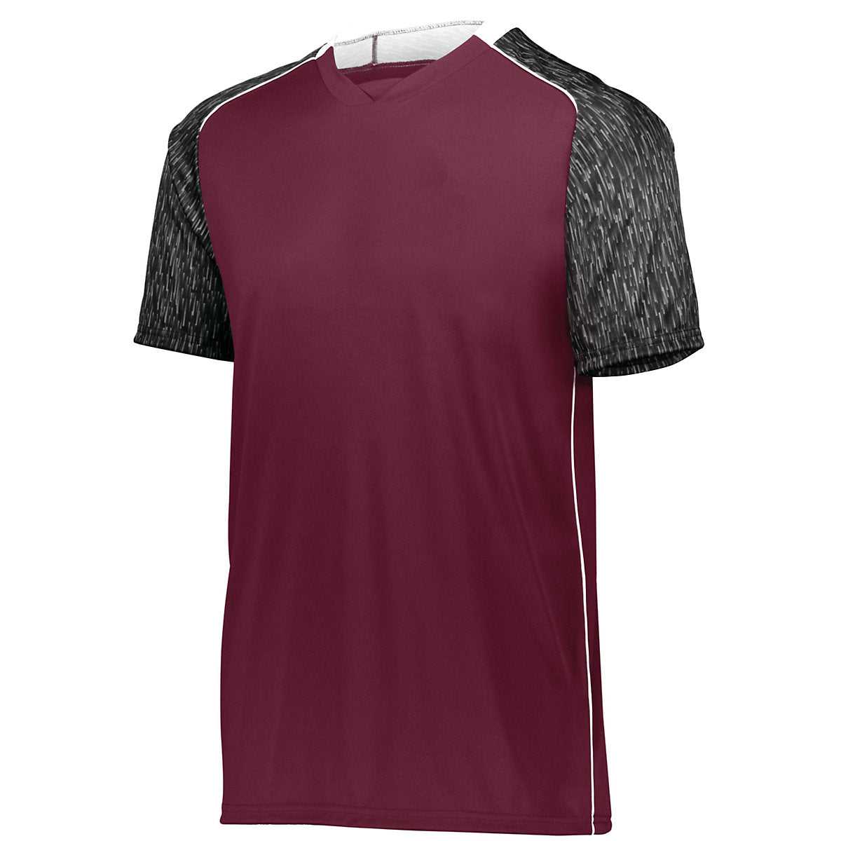 High Five 322940 Hawthorn Soccer Jersey - Maroon Black Print White - HIT a Double