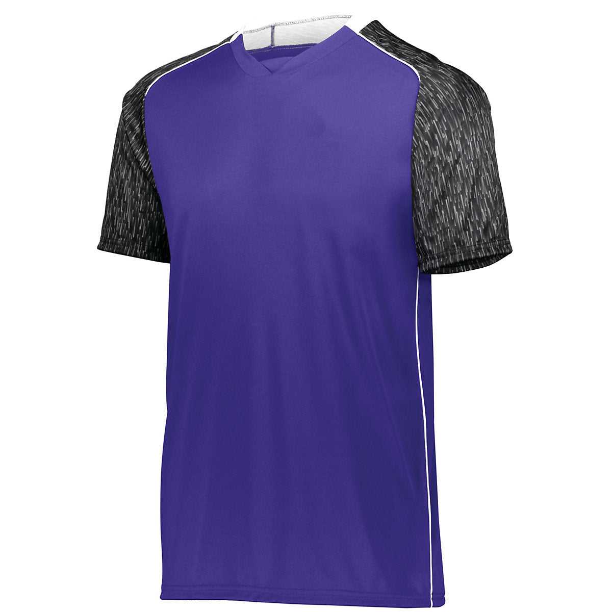 High Five 322940 Hawthorn Soccer Jersey - Purple Black Print White - HIT a Double