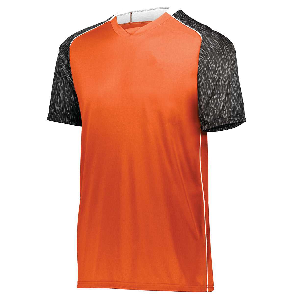 High Five 322941 Youth Hawthorn Soccer Jersey - Orange Black Print White - HIT a Double