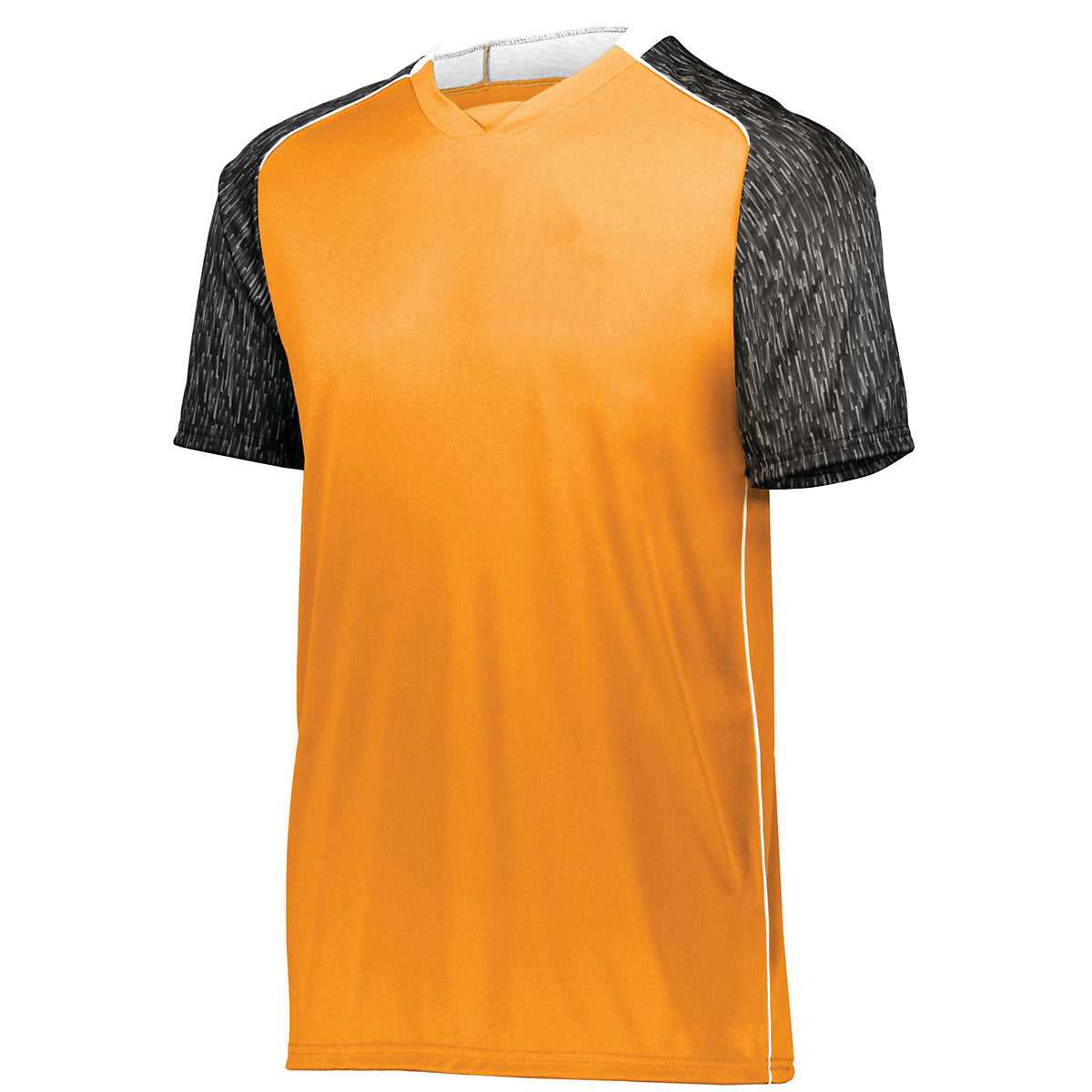 High Five 322941 Youth Hawthorn Soccer Jersey - Power Orange Black Print White - HIT a Double