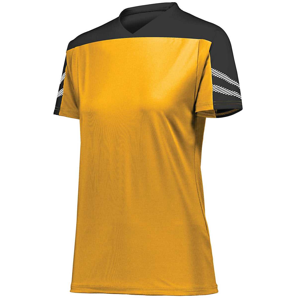 High Five 322952 Ladies Anfield Soccer Jersey - Athletic Gold Black White - HIT a Double