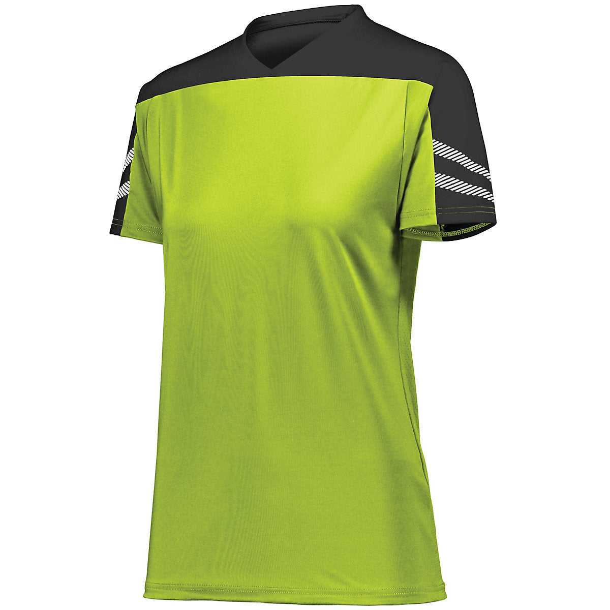 High Five 322952 Ladies Anfield Soccer Jersey - Lime Black White - HIT a Double
