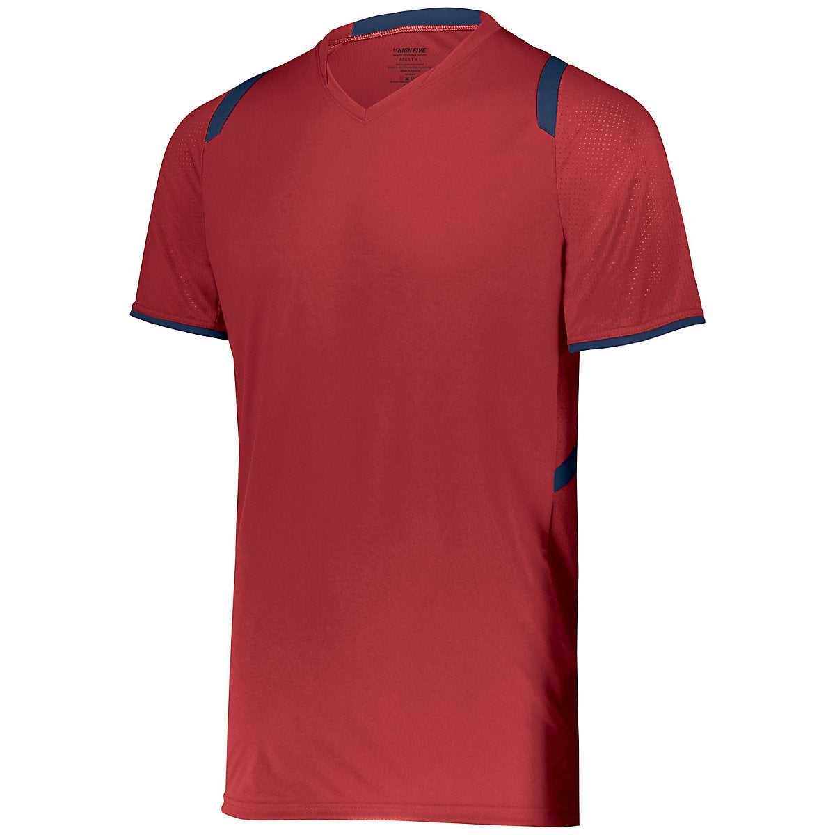 High Five 322961 Youth Millennium Soccer Jersey - Scarlet Navy - HIT a Double
