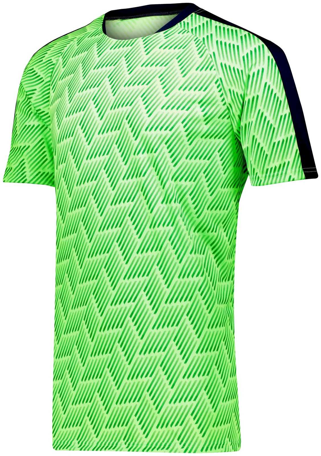 High Five 322981 Youth Hypervolt Jersey - Lime Print Navy - HIT a Double
