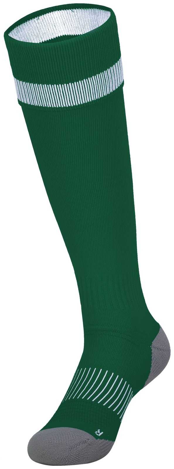 High Five 329120 Impact+ Soccer Sock - Dark Green White Graphite - HIT a Double