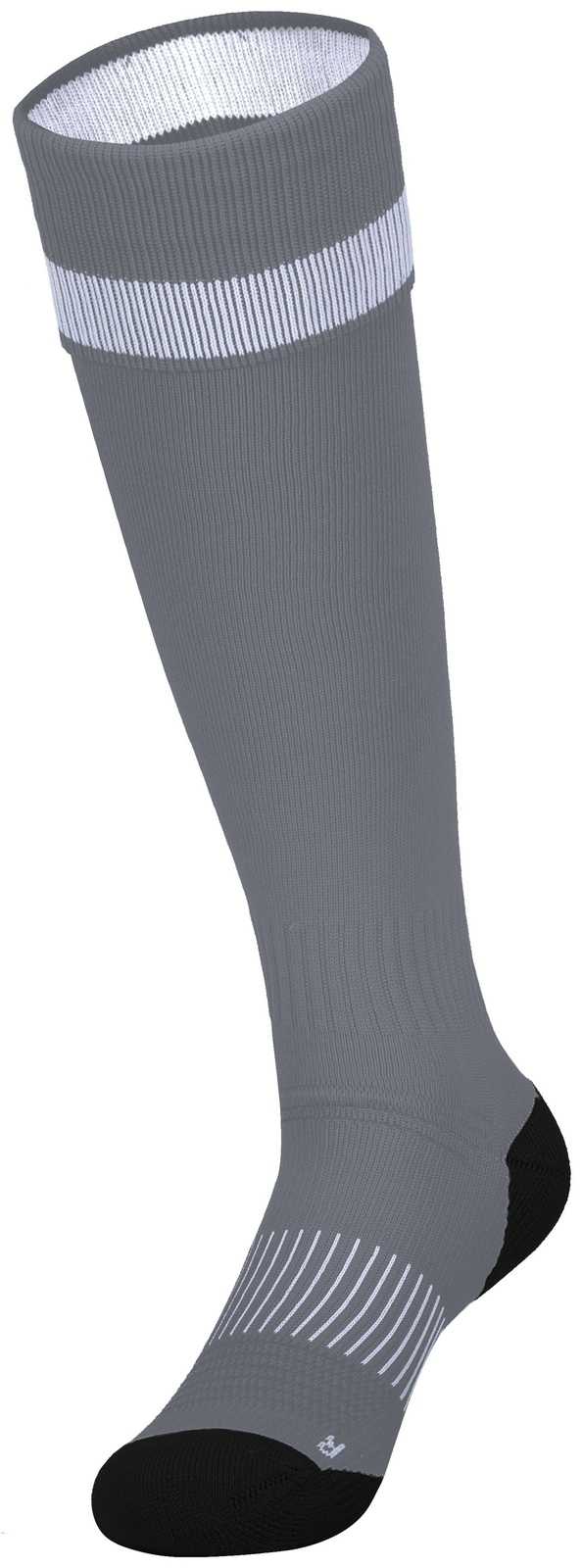 High Five 329120 Impact+ Soccer Sock - Graphite White Black - HIT a Double