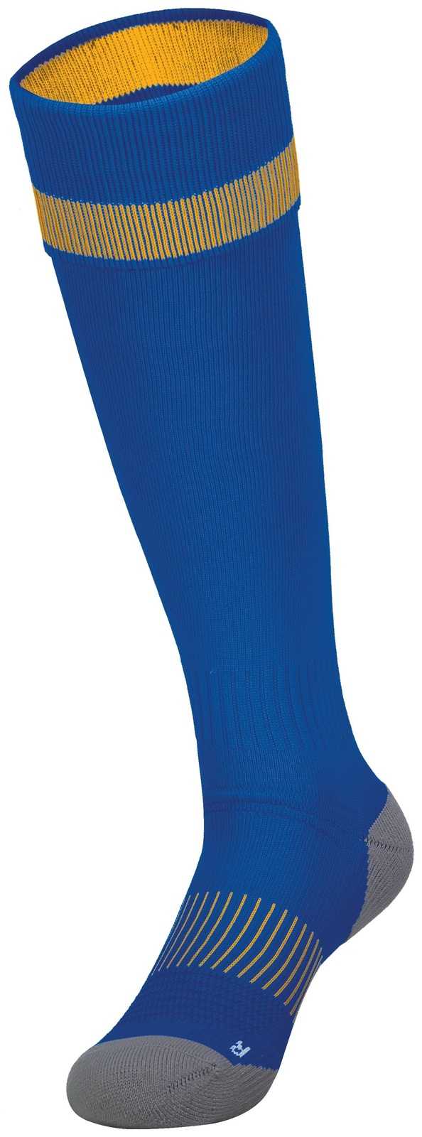 High Five 329120 Impact+ Soccer Sock - Royal Athletic Gold Graphite - HIT a Double