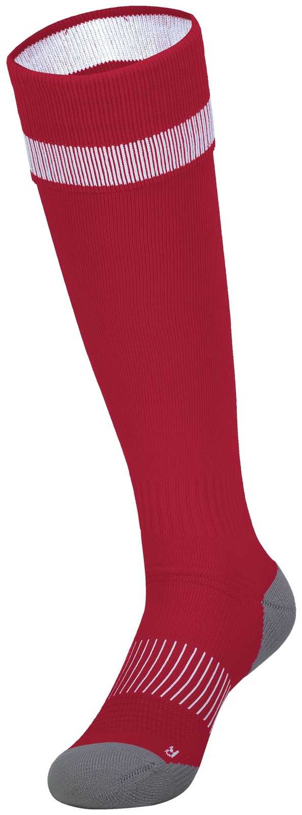 High Five 329120 Impact+ Soccer Sock - Scarlet White Graphite - HIT a Double