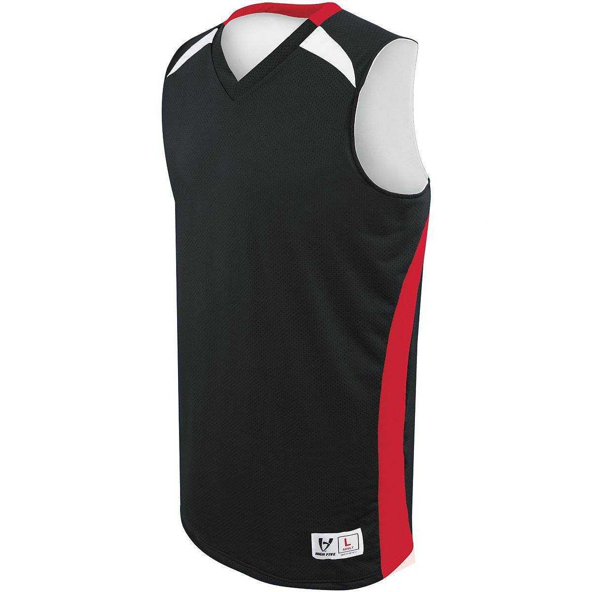 High Five 332380 Adult Campus Reversible Jersey - Black Scarlet White - HIT a Double