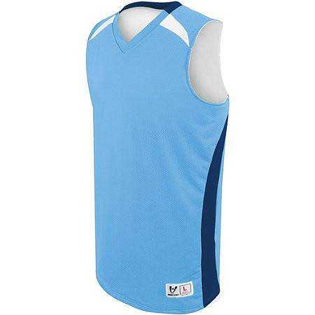 High Five 332380 Adult Campus Reversible Jersey - Columbia Blue Ny Wh - HIT a Double