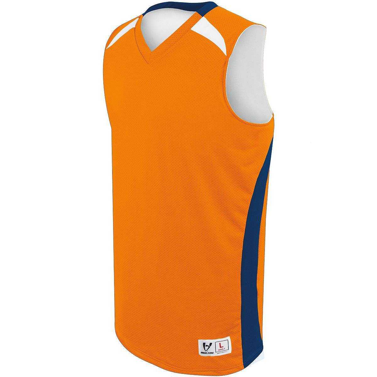 High Five 332380 Adult Campus Reversible Jersey - Orange Navy White - HIT a Double
