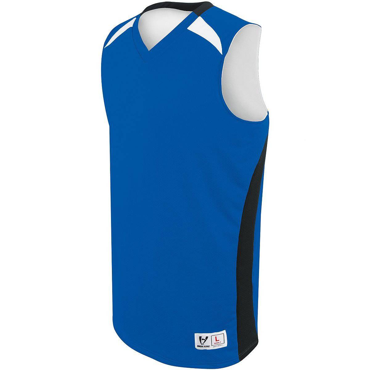 High Five 332380 Adult Campus Reversible Jersey - Royal Black White - HIT a Double