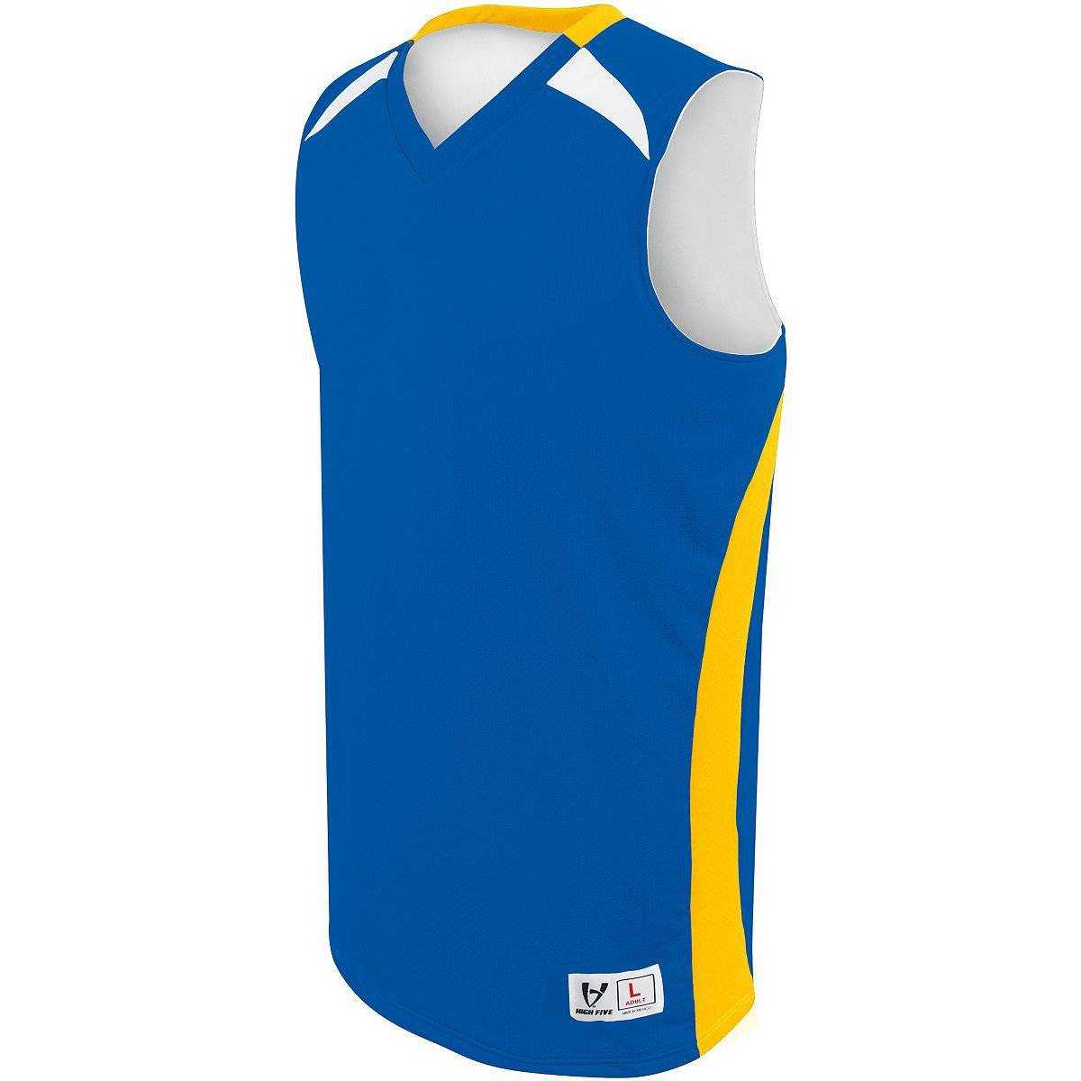 High Five 332380 Adult Campus Reversible Jersey - Royal Gold White - HIT a Double