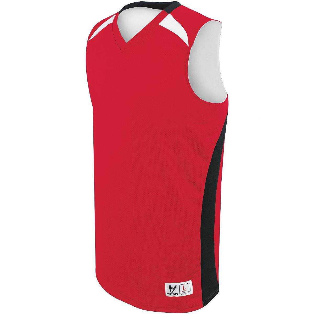 High Five 332380 Adult Campus Reversible Jersey - Scarlet Black White - HIT a Double
