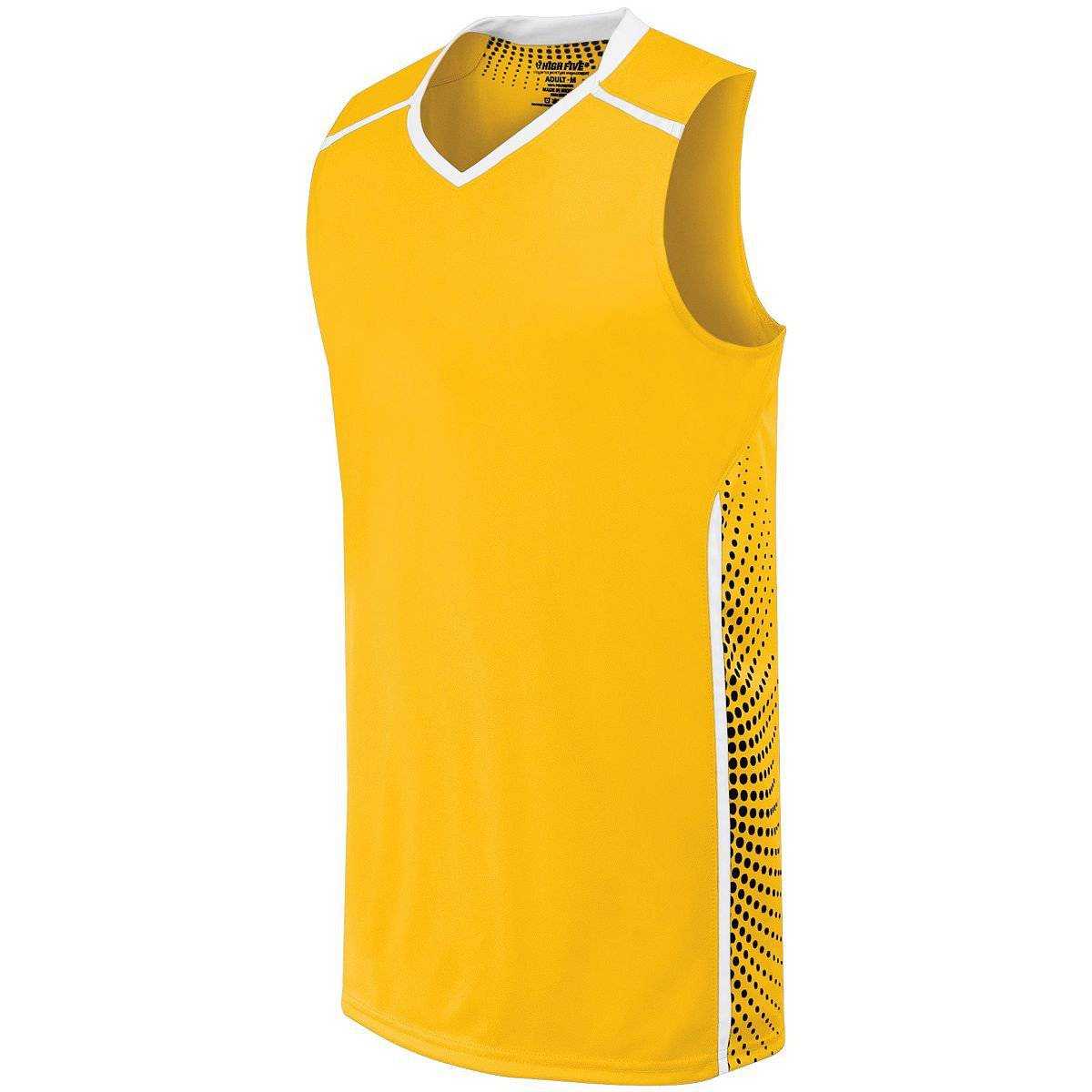 High Five 332390 Adult Comet Jersey - Athletic Gold White Black - HIT a Double