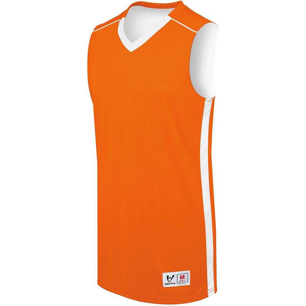 High Five 332400 Adult Reversible Competition Jersey - Orange White - HIT a Double