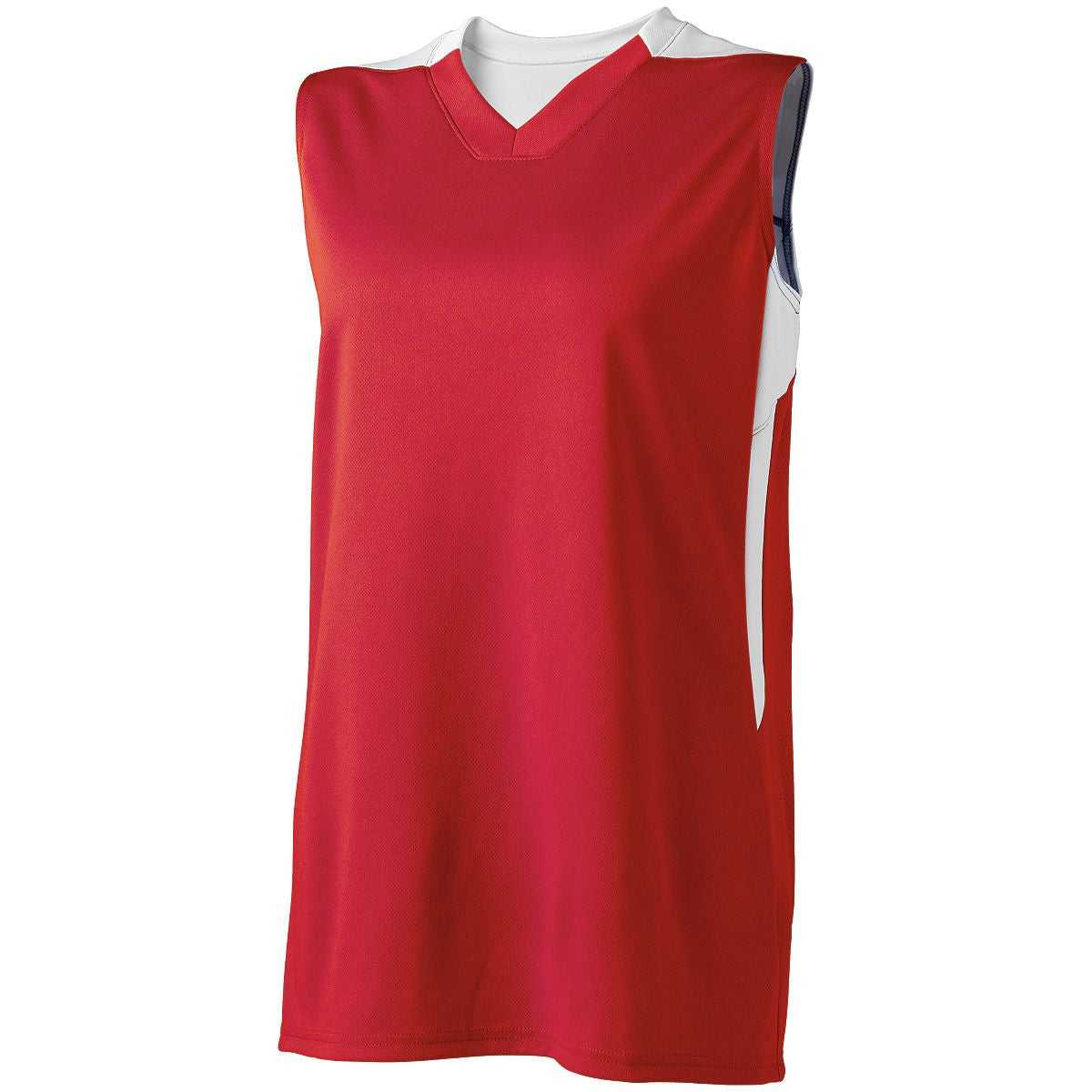 High Five 332412 Women's Half Court Jersey - Scarlet White - HIT a Double
