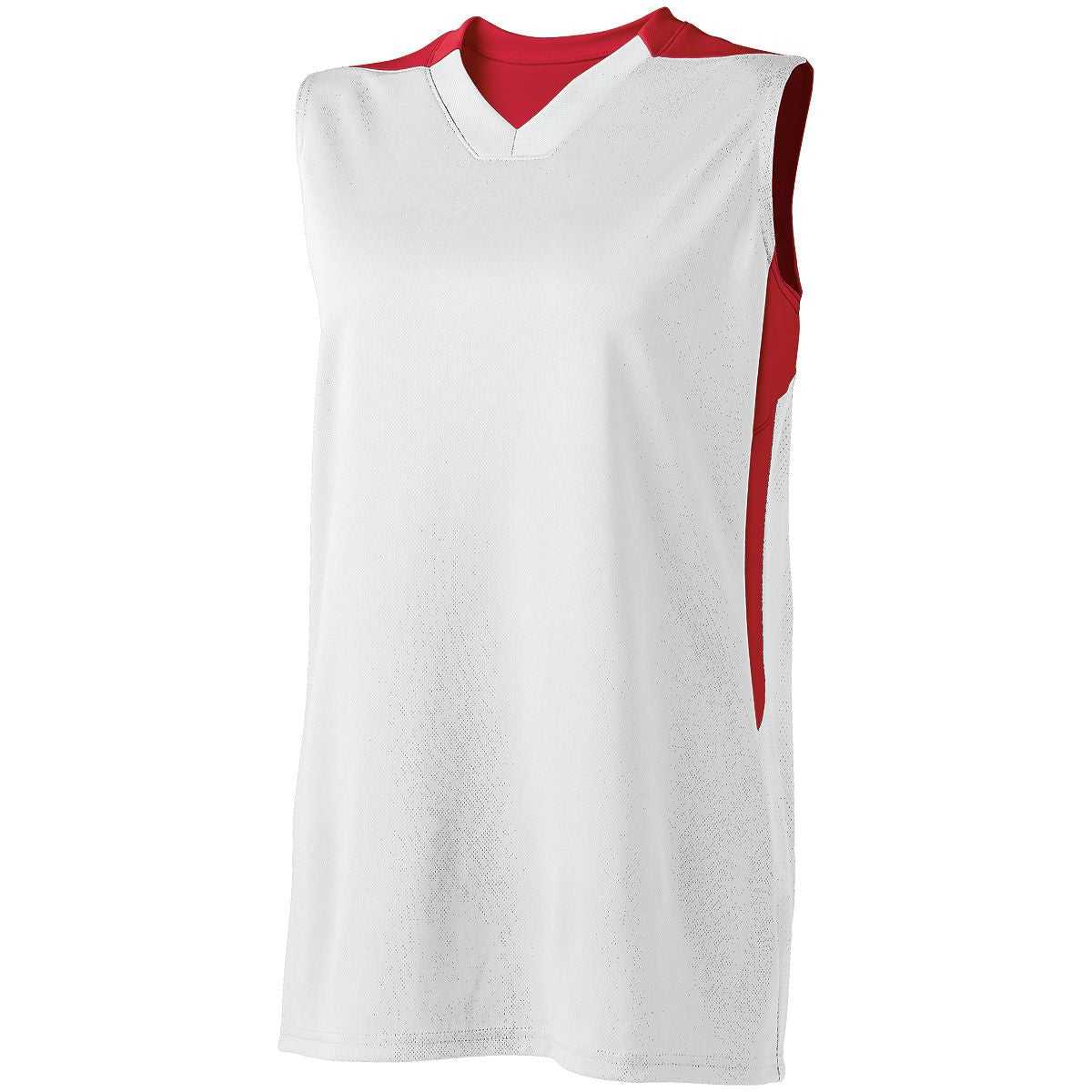 High Five 332412 Women's Half Court Jersey - White Scarlet - HIT a Double