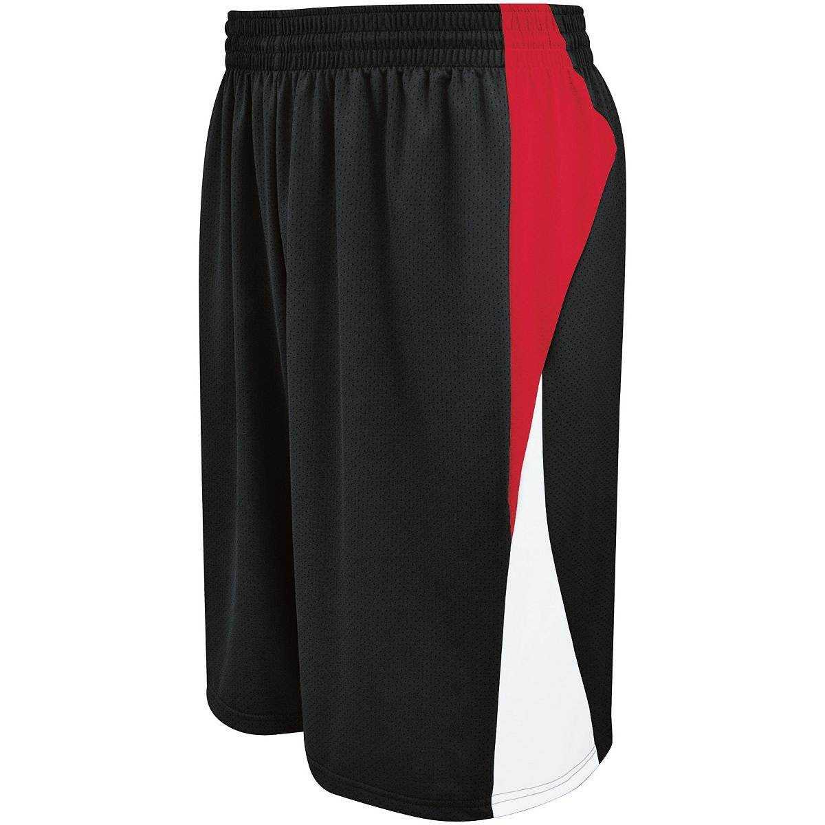 High Five 335850 Adult Campus Reversible Short - Black Scarlet White - HIT a Double
