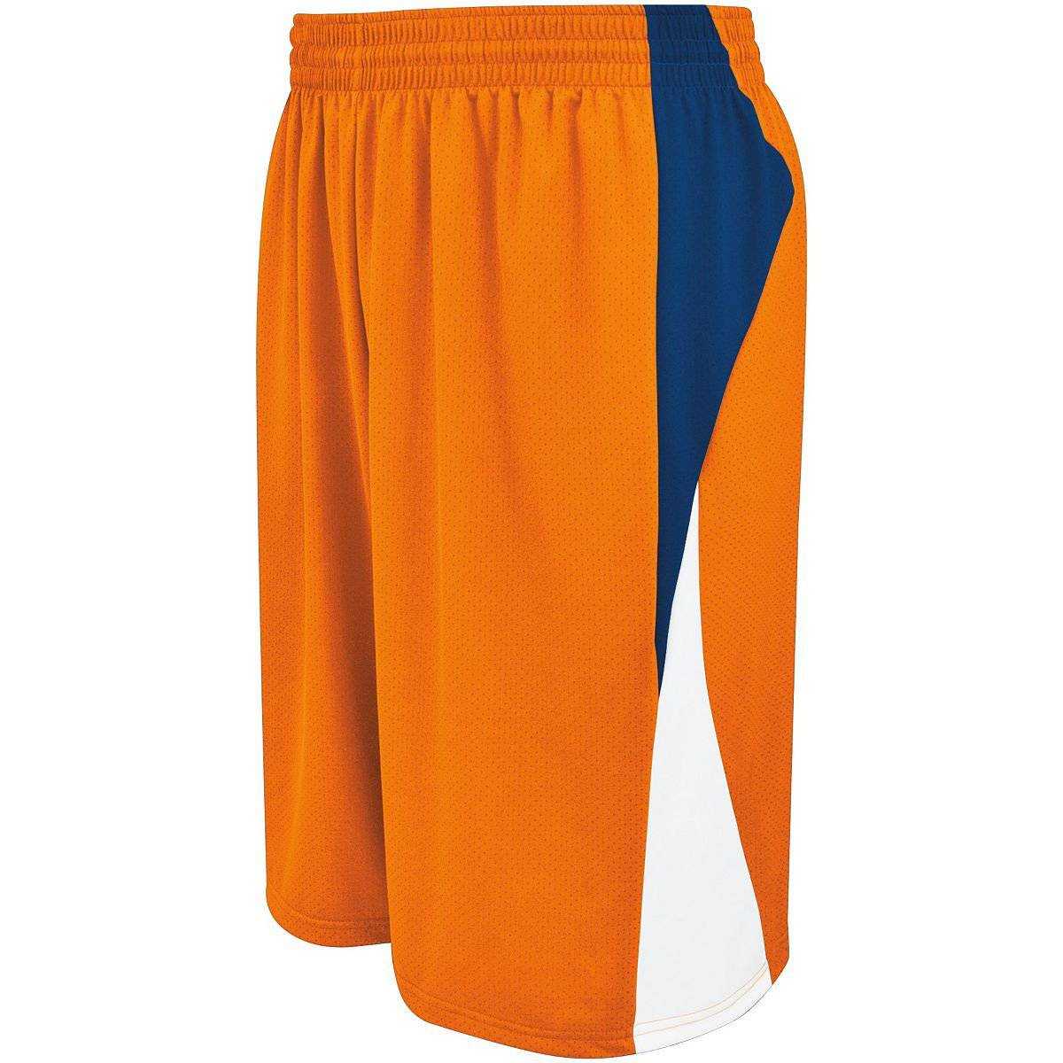 High Five 335850 Adult Campus Reversible Short - Orange Navy White - HIT a Double