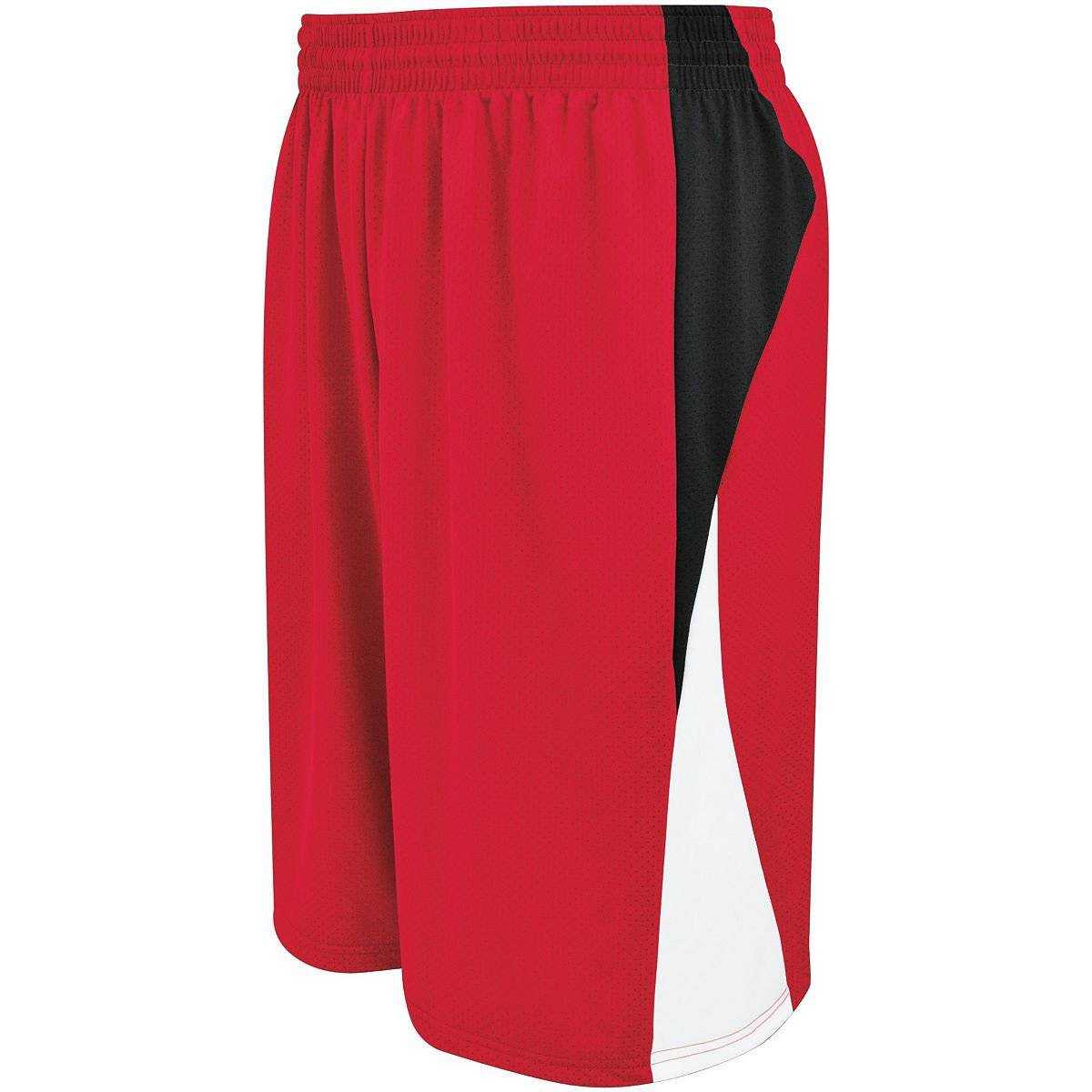 High Five 335850 Adult Campus Reversible Short - Scarlet Black White - HIT a Double