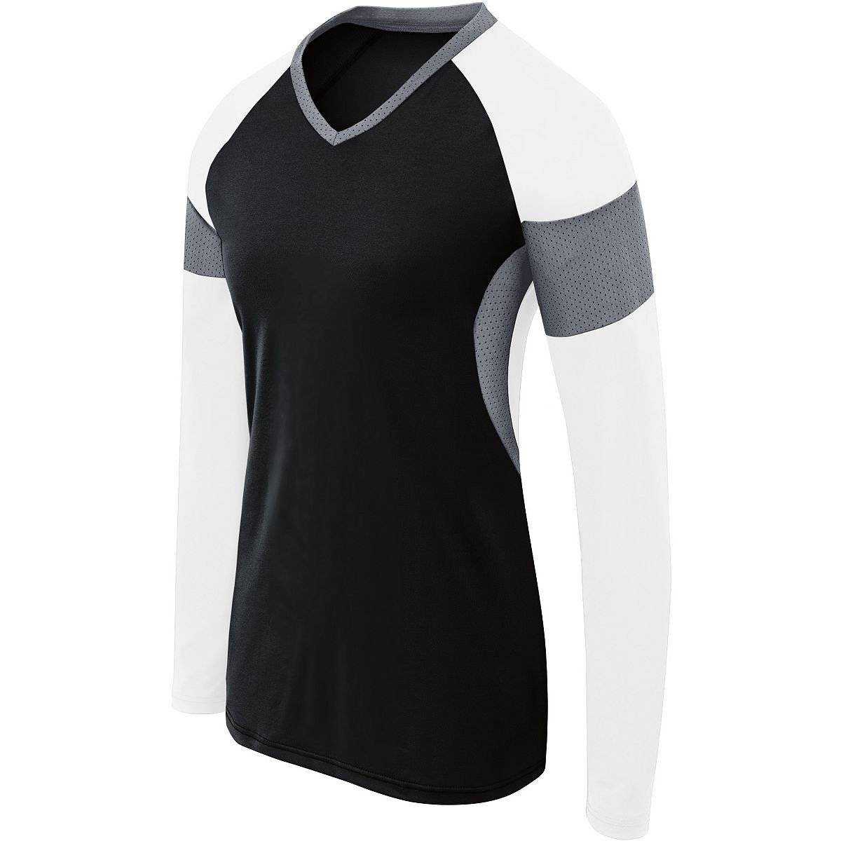 High Five 342142 Womens Long Sleeve Raptor Jersey - Black Wh Graphite - HIT a Double